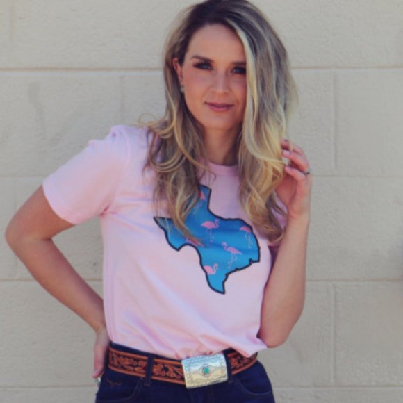 Original Cowgirl Clothing Co Tops - NWT Texas Flamingo Tee 100% Cotton Sz XS - 2XL